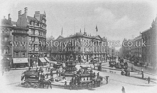 Piccadilly Circus, London. c.1908.